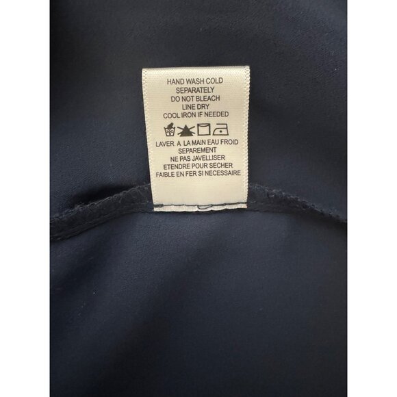 Size‎ Small NAVY BLUE COLD SHOULDER CHIFFON BLOUSE Fall Boho Peasant Bohemian - Picture 7 of 7